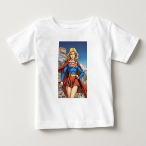 Anime super girl design  baby T_Shirt