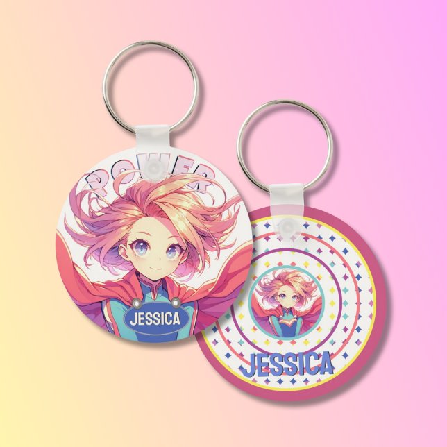 Anime Super Girl Keychain (Creator Uploaded)