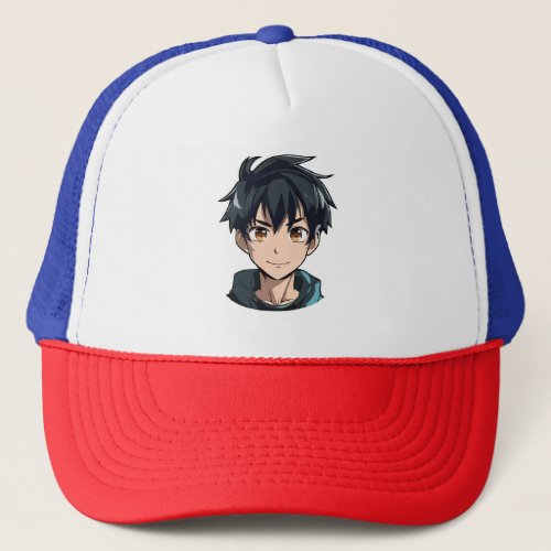 Anime Superpower Delight _ Young Man Character Trucker Hat