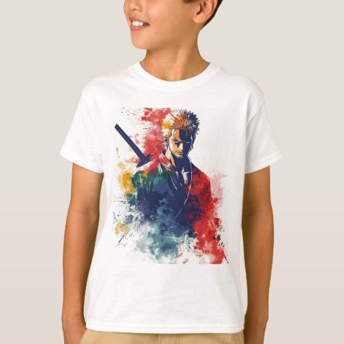 Anime Sword fighter T_shirt