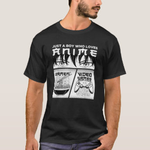 Anime Teen Boy Ramen Bowl Japanese Kawaii Gamer Ga T-Shirt