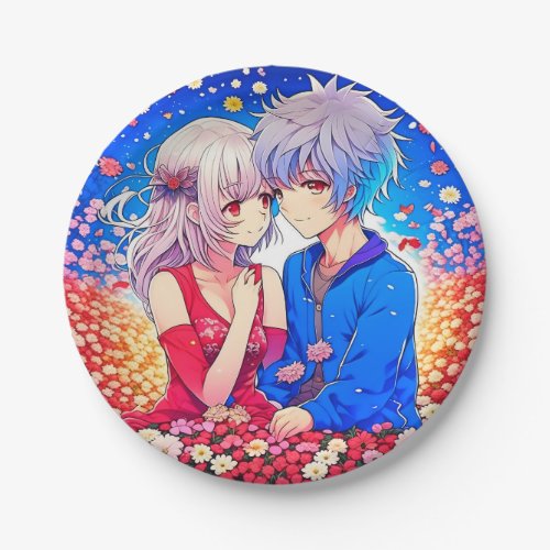 Anime Themed Valentines Day Party Paper Plates