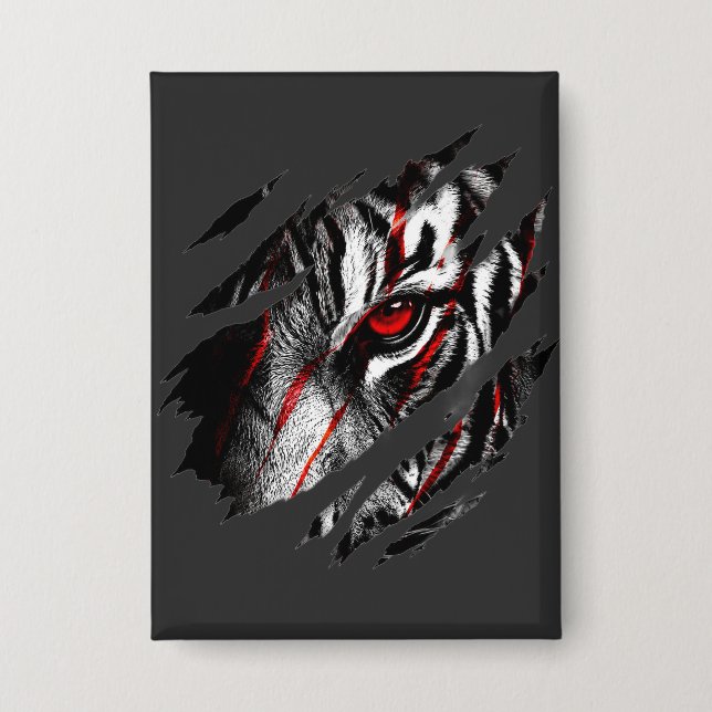 Anime Tiger Eyes Through Scratch Button (Front)