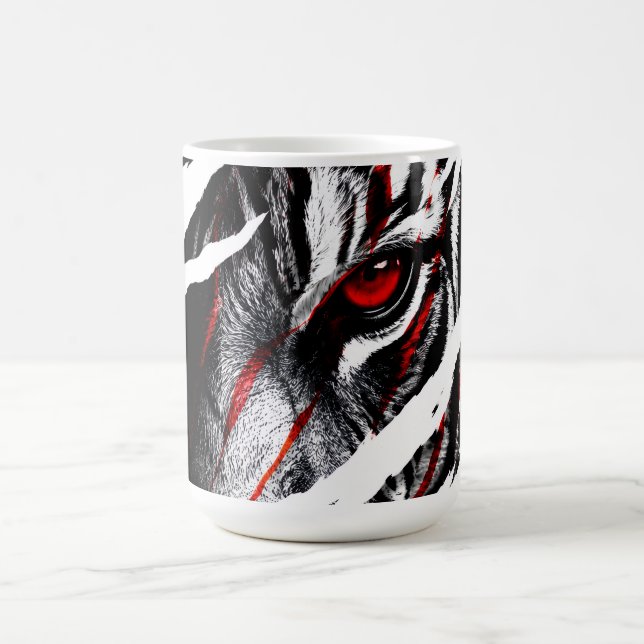 Anime Tiger Eyes Through Scratch Coffee Mug (Center)