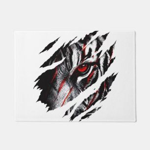 Anime Tiger Eyes Through Scratch Doormat