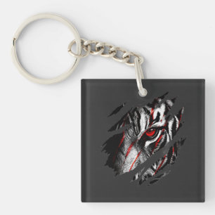 Anime Tiger Eyes Through Scratch Keychain