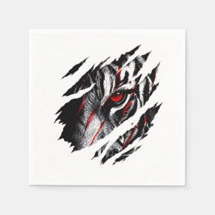 Anime Tiger Eyes Through Scratch Napkins