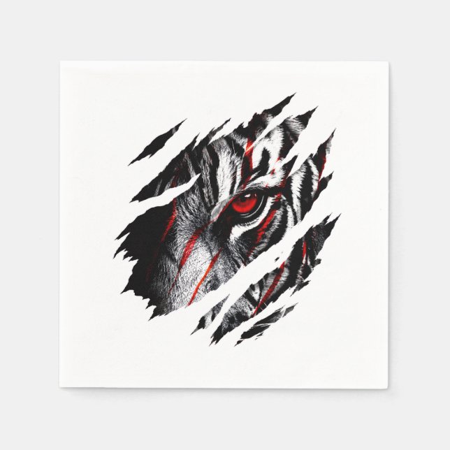 Anime Tiger Eyes Through Scratch Napkins (Front)