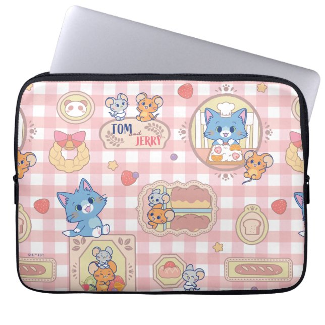 Anime Tom and Jerry Bakery Pattern Laptop Sleeve (Front)