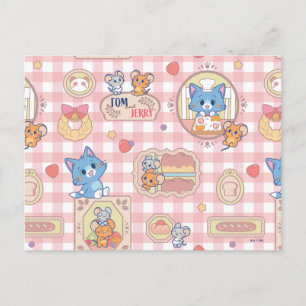 Anime Tom and Jerry Bakery Pattern Postcard