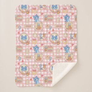 Anime Tom and Jerry Bakery Pattern Sherpa Blanket