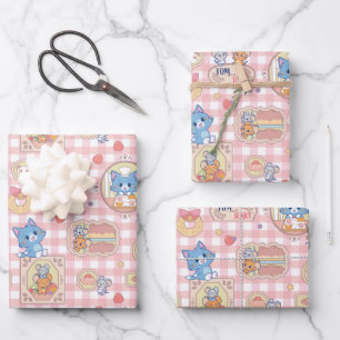 Anime Tom and Jerry Bakery Pattern Wrapping Paper Sheets
