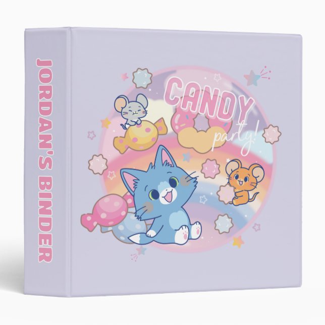 Anime Tom and Jerry Candy Party 3 Ring Binder (Front/Spine)