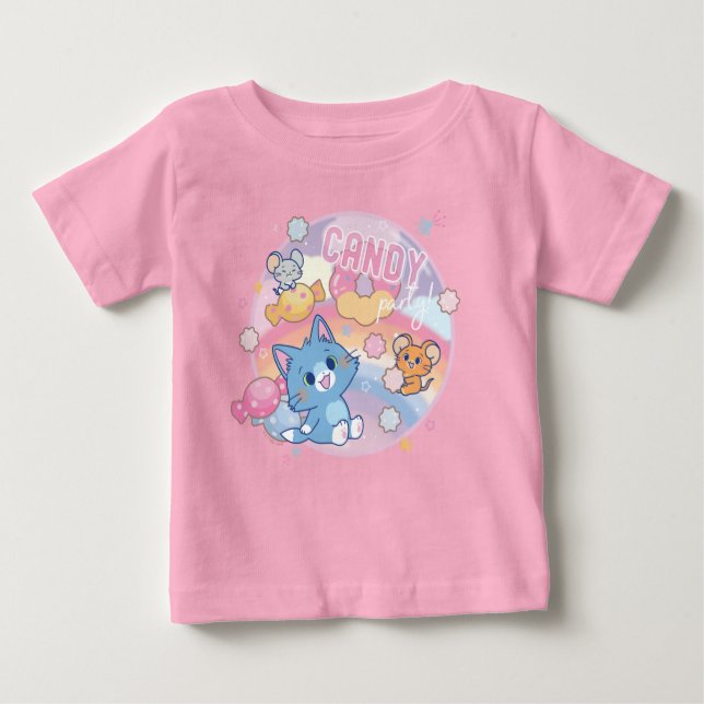 Anime Tom and Jerry Candy Party Baby T-Shirt (Front)