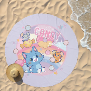 Anime Tom and Jerry Candy Party Beach Towel
