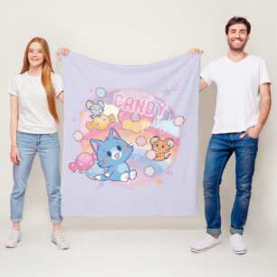 Anime Tom and Jerry Candy Party Fleece Blanket
