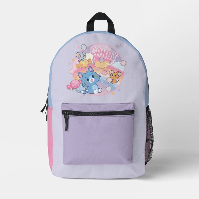 Anime Tom and Jerry Candy Party Printed Backpack (Front)