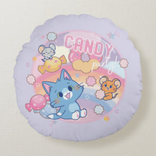 Anime Tom and Jerry Candy Party Round Pillow