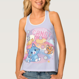 Anime Tom and Jerry Candy Party Tank Top