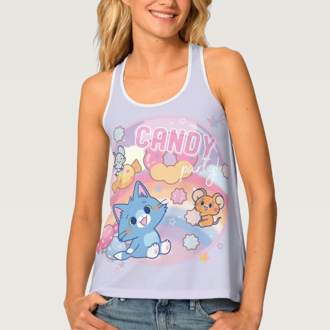 Anime Tom and Jerry Candy Party Tank Top (Front)