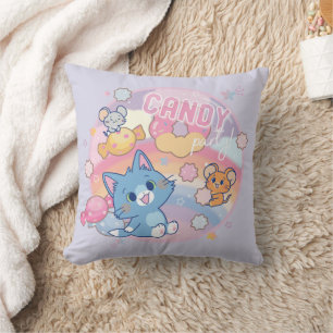 Anime Tom and Jerry Candy Party Throw Pillow