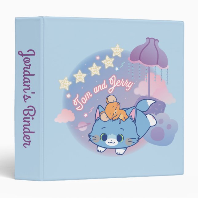 Anime Tom and Jerry Dreamy Nights 3 Ring Binder (Front/Spine)