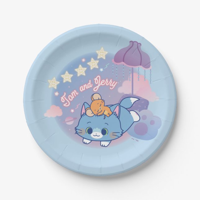 Anime Tom and Jerry Dreamy Nights Paper Plates (Front)