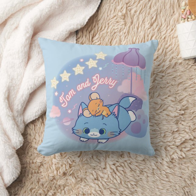 Anime Tom and Jerry Dreamy Nights Throw Pillow (Blanket)