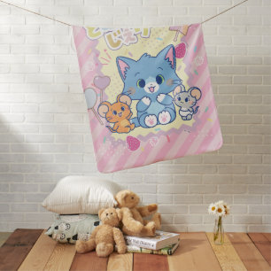 Anime Tom and Jerry Strawberry Fun Baby Blanket