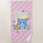 Anime Tom and Jerry Strawberry Fun Beach Towel<br><div class="desc">This delightful anime graphic showcases Tom, Jerry, and Tuffy sharing fun with strawberries and lollipops. Tom, the cheerful gray cat, sits contentedly with his paw prints visible, surrounded by an explosion of colorful confetti and whimsical candies. Jerry, the mischievous brown mouse, and Tuffy, the charming gray mouse, join in the...</div>