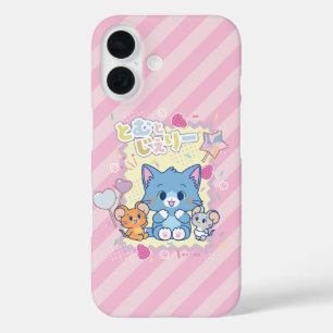 Anime Tom and Jerry Strawberry Fun iPhone 16 Case