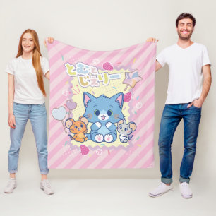 Anime Tom and Jerry Strawberry Fun Fleece Blanket