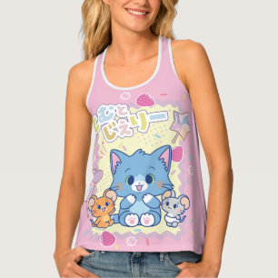 Anime Tom and Jerry Strawberry Fun Tank Top