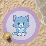 Anime Tom and Jerry - Tom Beach Towel<br><div class="desc">This vibrant graphic captures "Tom", the beloved blue cat from the Japanese version of "Tom and Jerry", in a moment of sheer delight. Tom's fur is a radiant shade of blue, complemented by subtle light blue highlights that emphasize his cheerful expression. His bright green eyes, rimmed with a hint of...</div>