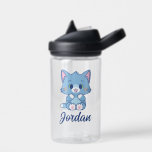 Anime Tom and Jerry - Tom Water Bottle<br><div class="desc">This vibrant graphic captures "Tom", the beloved blue cat from the Japanese version of "Tom and Jerry", in a moment of sheer delight. Tom's fur is a radiant shade of blue, complemented by subtle light blue highlights that emphasize his cheerful expression. His bright green eyes, rimmed with a hint of...</div>