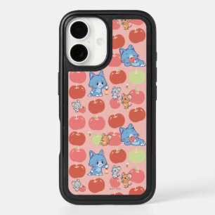 Anime Tom, Jerry, and Tuffy Apple Pattern iPhone 16 Case