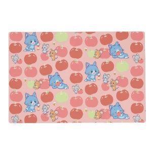 Anime Tom, Jerry, and Tuffy Apple Pattern Placemat