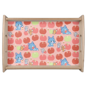 Anime Tom, Jerry, and Tuffy Apple Pattern Serving Tray