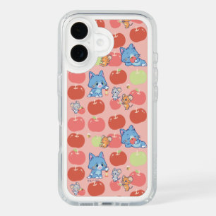 Anime Tom, Jerry, and Tuffy Apple Pattern iPhone 16 Case