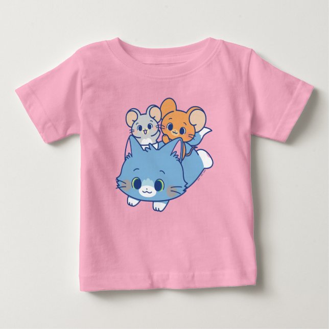 Anime Tom, Jerry, and Tuffy Baby T-Shirt (Front)