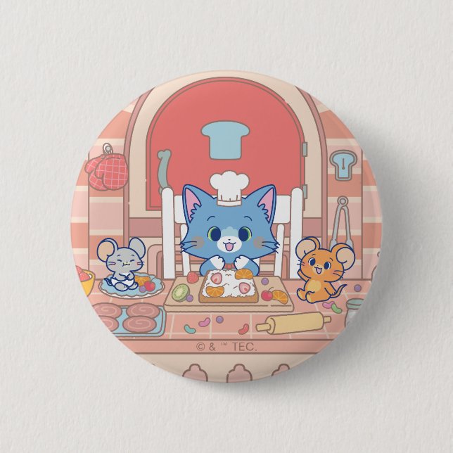 Anime Tom, Jerry, and Tuffy Bakery Button (Front)