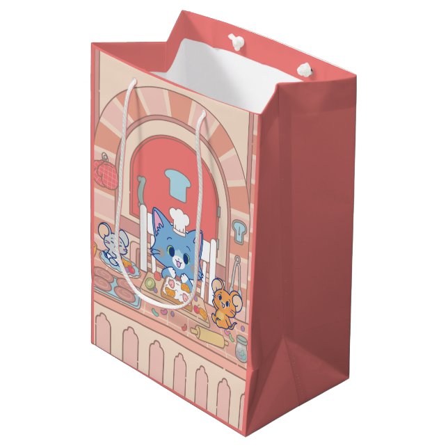 Anime Tom, Jerry, and Tuffy Bakery Medium Gift Bag (Front Angled)