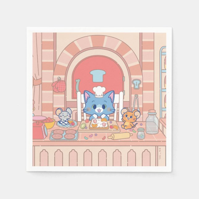 Anime Tom, Jerry, and Tuffy Bakery Napkins (Front)
