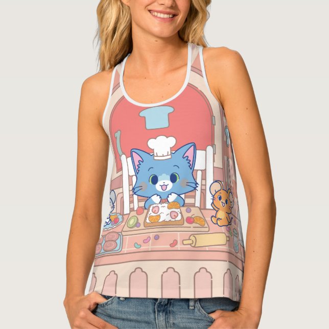 Anime Tom, Jerry, and Tuffy Bakery Tank Top (Front)
