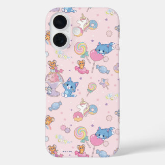 Anime Tom, Jerry, and Tuffy Candyland Pattern iPhone 16 Case