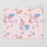 Anime Tom, Jerry, and Tuffy Candyland Pattern Postcard
