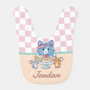 Anime Tom, Jerry, and Tuffy Dessert Parlor Baby Bib