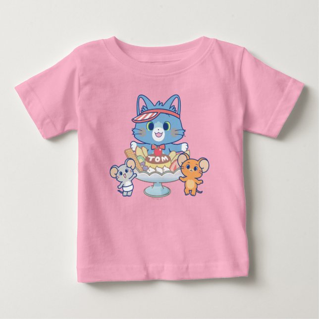 Anime Tom, Jerry, and Tuffy Dessert Parlor Baby T-Shirt (Front)