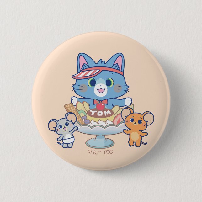 Anime Tom, Jerry, and Tuffy Dessert Parlor Button (Front)