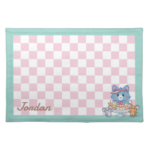 Anime Tom, Jerry, and Tuffy Dessert Parlor Cloth Placemat
